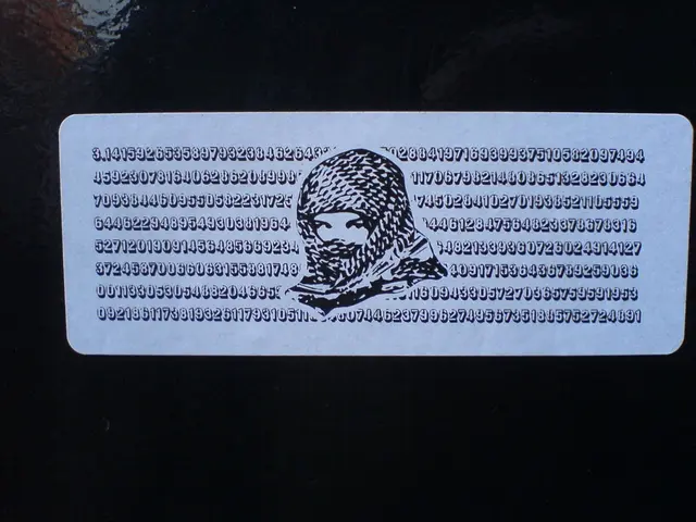 In this image we can see there a board with some code and person in middle with scarf.