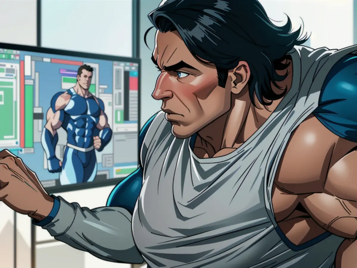 In a contemporary workspace, a close-up shot captures a dynamic team of tech professionals...