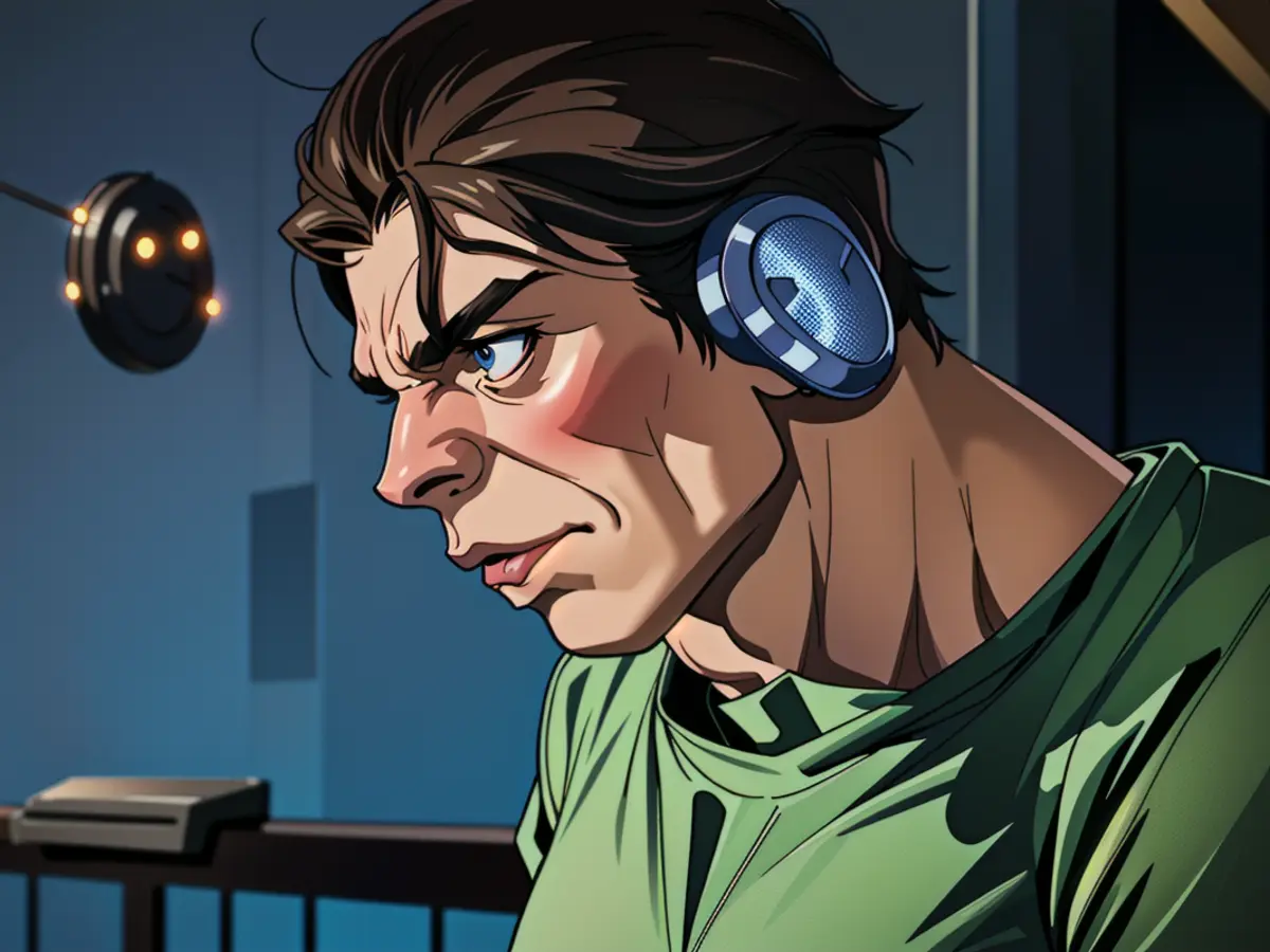 Individual engrossed in audio experience with Sennheiser HD 505 headphones boasting copper accents