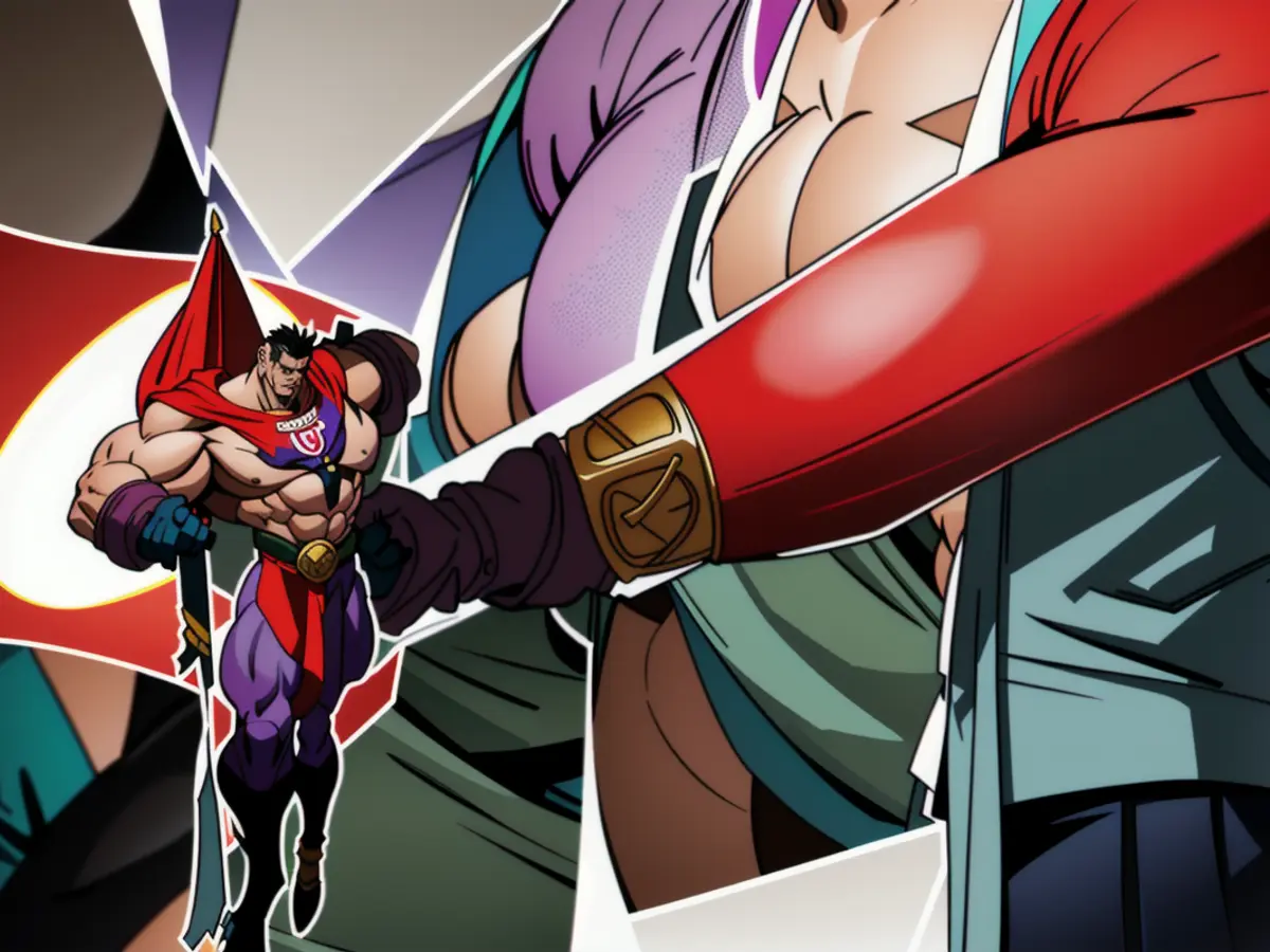 Person depicted in the image seems to be engaged in extreme physical exercise, displaying a notable degree of physical exertion, evident through sweat and tense muscles. Noticeable props include heavy-duty weights and exercise equipment. Entain has appointed Stella David as their permanent CEO, starting hands-on duties right away.