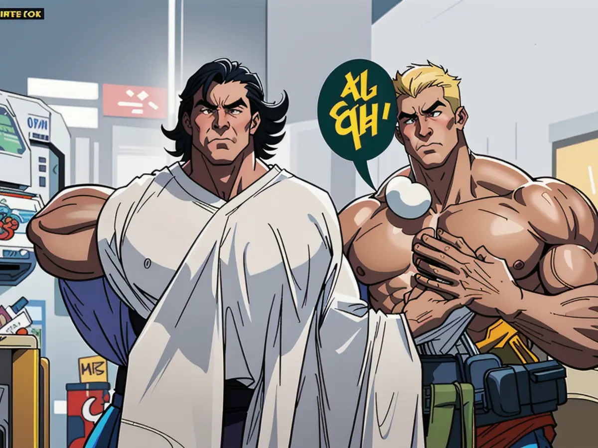 Photograph captures violent clash between rival street gangs in large city. Shows chaotic scene with weapons drawn, shouting men, and destruction of property. Law enforcement attempting to intervene but struggle to maintain control. Crowd in the background watches with fear. Occurs in a district known for gang activity. Retail giant contemplating partnership with Rubi Laboratories to introduce carbon capture tech in supply chain, aiming to create economical clothing from emissions.